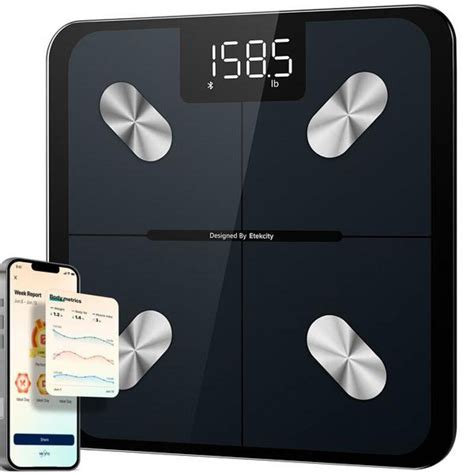 Etekcity Bluetooth Smart Scale With App Sync Body Fat Monitor Bmi Calculation And Weight