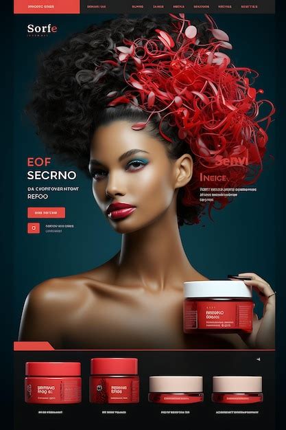 Dise O De Frasco De Gel Para El Cabello Con Una Caja Roja Audaz Y