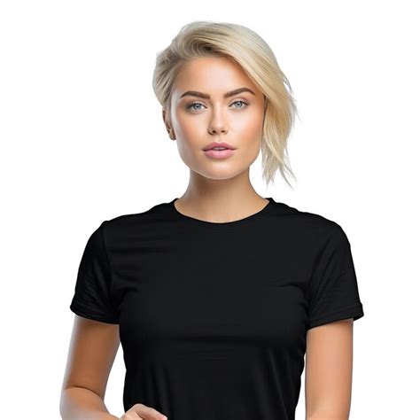 Premium AI Image A Woman Wearing A Black Shirt That Says The Word