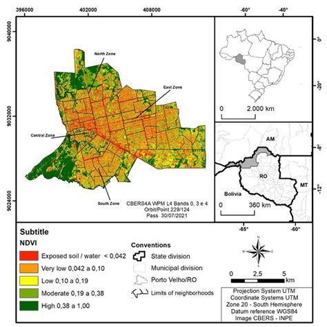 Normalized Difference Vegetation Index Ndvi Map Of Porto Velho Ro