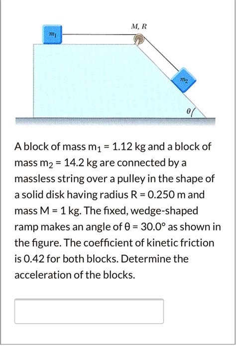 SOLVED A Block Of Mass M1 1 12 Kg And A Block Of Mass M2 14 2 Kg