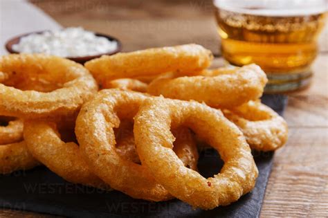 Close Up Of Onion Rings Stock Photo