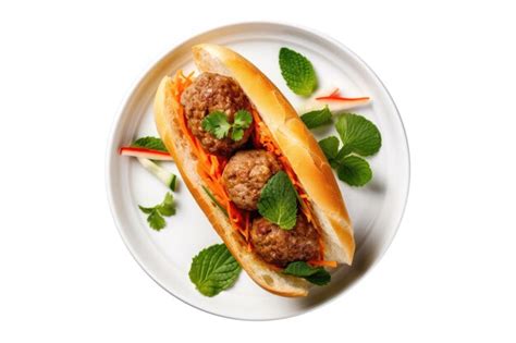 Premium AI Image | Banh Mi Xiu Mai Meatball Sandwich Vietnamese Cuisine