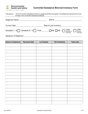 Fillable Online Controlled Substance Biennial Inventory Form Fax Email