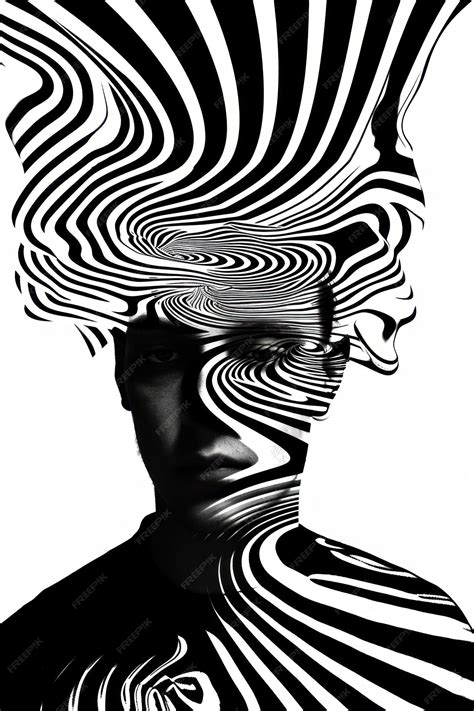 Mind bending illusion of Doppler Effect art portrait adult | Premium AI