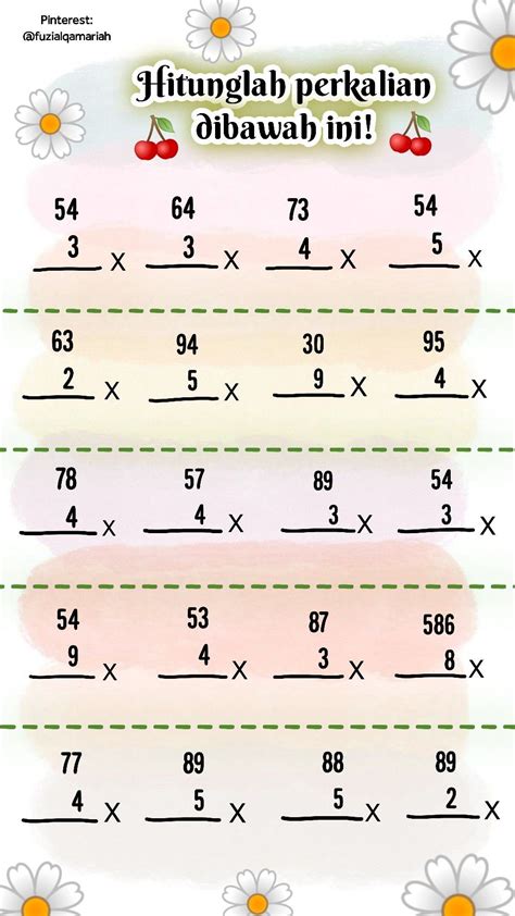 Perkalian Bilangan Puluhan Dan Satuan Worksheet Artofit