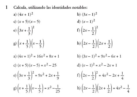 Expresiones Notables Ejercicios Suma Por Diferencia