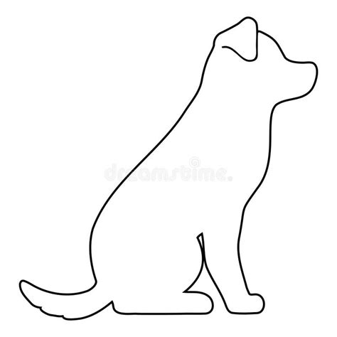 Simple and Adorable Outline Silhouette of a Dog in Side View Stock ...