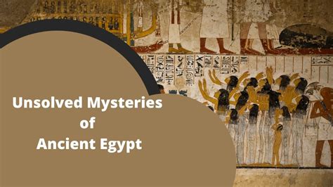 Unsolved Mysteries Of Ancient Egypt Youtube