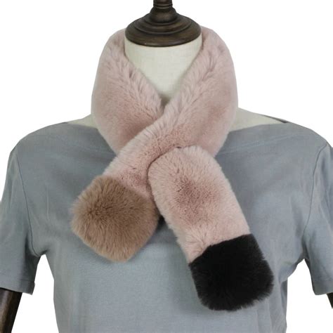 2019 Winter Women Real Rex Rabbit Scarf Leather Genuine Rabbit Fur