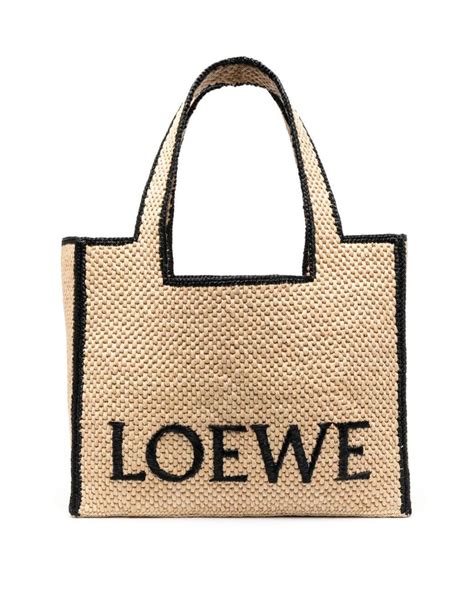 Loewe Paulas Ibiza Loewe Font Large Raffia Tote Bag In Natural Lyst UK