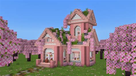 Minecraft How To Build A Cherry Blossom Survival House Minecraft