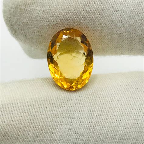 Topacio Dorado Natural Forma Ovalada Cortes De Diamantes Etsy