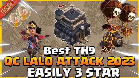 Th9 Queen Charge Lavaloon Attack Strategy 2023 In Hindi Clash Of Clans Youtube