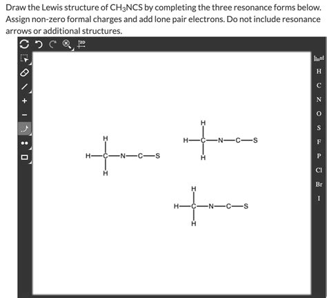 Solved Draw The Lewis Structure Of Ch Ncs By Completing The Chegg