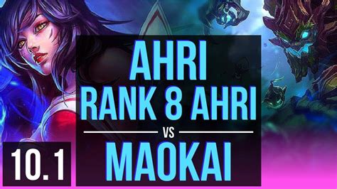 AHRI Vs MAOKAI MID Rank 8 Ahri 1200 Games KDA 5 2 6 Korea