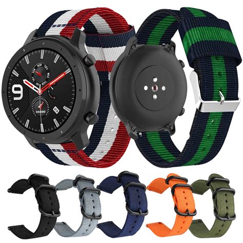 Pulseira de lona de nylon liberação rápida para xiaomi huami amazfit