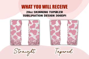 Oz Pink Cow Print Glitter Tumbler Wrap Graphic By Tintin Design