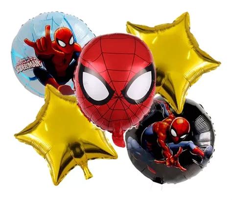 Set Globos Met Licos Spiderman Globos Metalizado Globos Color Rojo