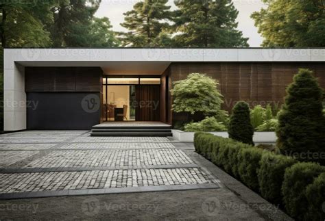 Modern house with garden 26402236 Stock Photo at Vecteezy