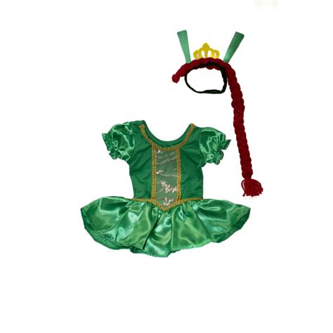 Fantasia Princesa Fiona Vestido Collant Infantil Feminino Shrek