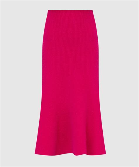 Lanvin - Малиновая юбка годе из шерсти и кашемира RWST0016K001 купить в ...