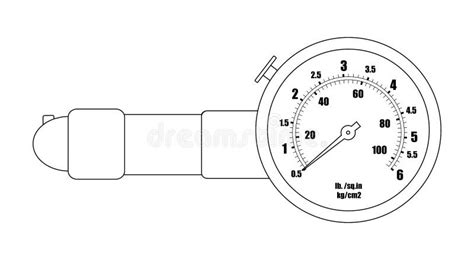 Tire Pressure Gauge. Contour Stock Vector - Illustration of measure ...