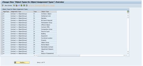 REBDCOBJASSUSED SAP Tcode Object Types For Obj Assign Types