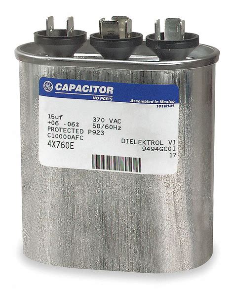 Motor Run Capacitor, Microfarad Rating 25/5, Case Height 2 7/8 in ...