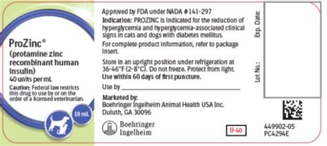 Prozinc® Protamine Zinc Recombinant Human Insulin 40 Iu Ml