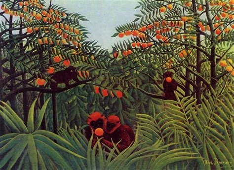 singes dans la orangées petit bois de Henri Julien Félix Rousseau (Le ...