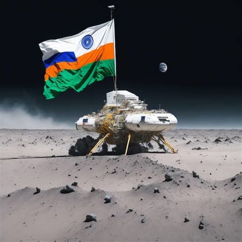 Premium Ai Image Chandrayaan Soft Landing On The Moon