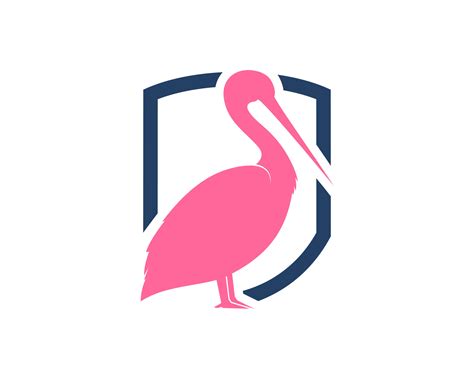 Simple Shield With Pink Pelican Inside 9789097 Vector Art At Vecteezy