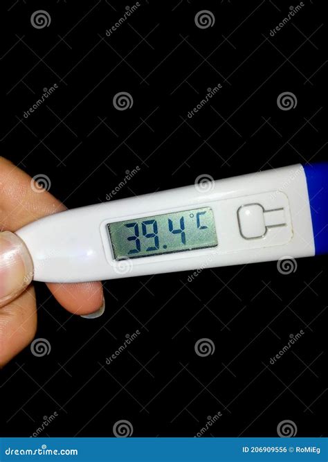 clinical thermometer indicating  high fever sick stock photo image