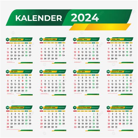 Vektor Kalender Dengan Hari Libur Nasional Dan Dapat Dicetak