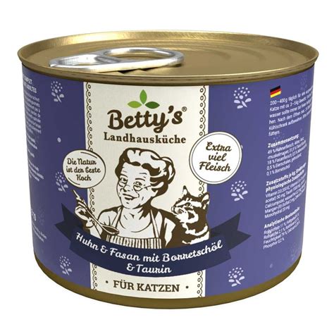 Bettys Landhausküche Huhn Fasan für Katzen 200g Fuettern mit Spass