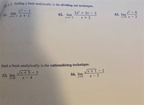 Solved Ch 2 3 Finding A Limit Analytically Is The Dividing Chegg