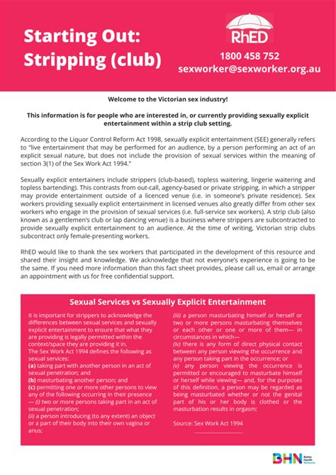 Information For Sex Workers RhED