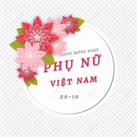 Vietnam Womens Day Na May Mga Bulaklak Na Bilog Na Hangganan Clipart Ng