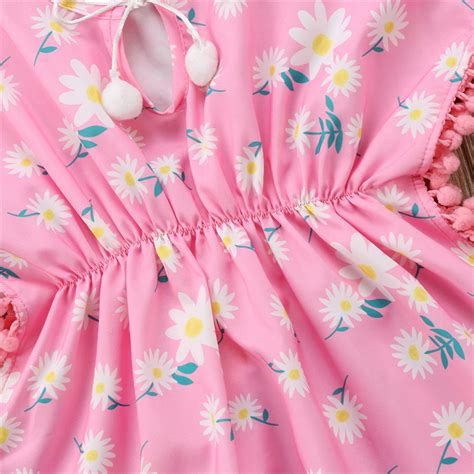 Robe de plage Robe de Plage à franges pour enfants tunique paréo bikini