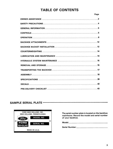 New Holland Ford Tractor Series 764 Backhoe Operator S Manual 42076411