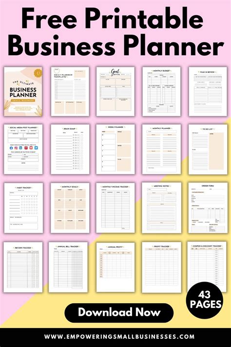 Free Printable Business Planner Artofit