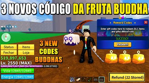 3 Novos CÓdigos Da Fruta Buddha No Blox Fruits 27 CÓdigos De Exp Beli