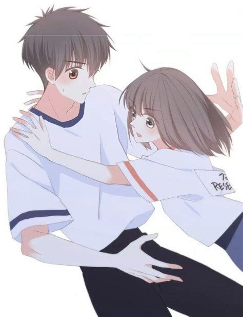 Cute Anime Couples Hugging Romantic Manga Art