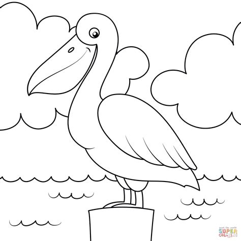 Pelican Coloring Template Coloring Pages