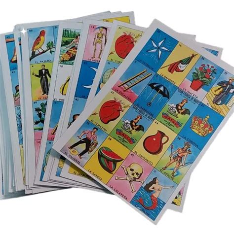 Lotería Mexicana Impresa 54 Tablas Con Dobles Al Centro Envío Gratis