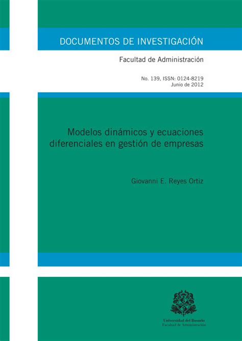 PDF Modelos dinámicos y ecuaciones diferenciales en gestión de