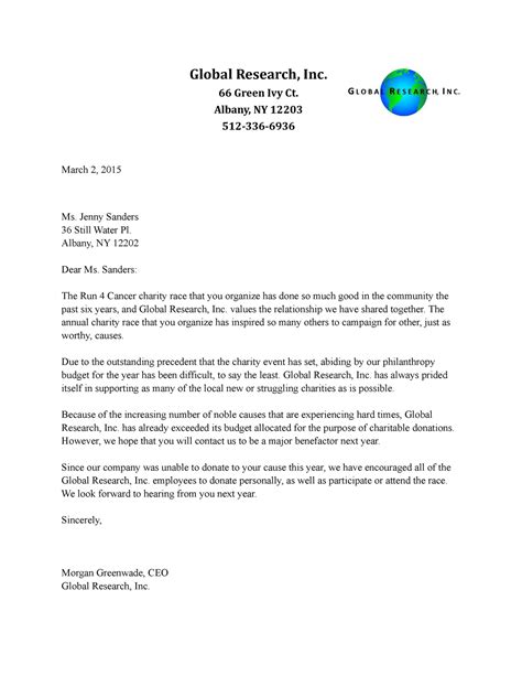 Bad News Letter Assignment Global Research Inc 66 Green Ivy Ct