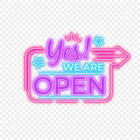 We Open Sign Vector Png Images We Are Open Sign With Neon Effect Style