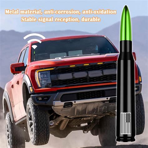 American Flag Car Truck Bullet Antenna Aluminum Alloy Enhance Signal